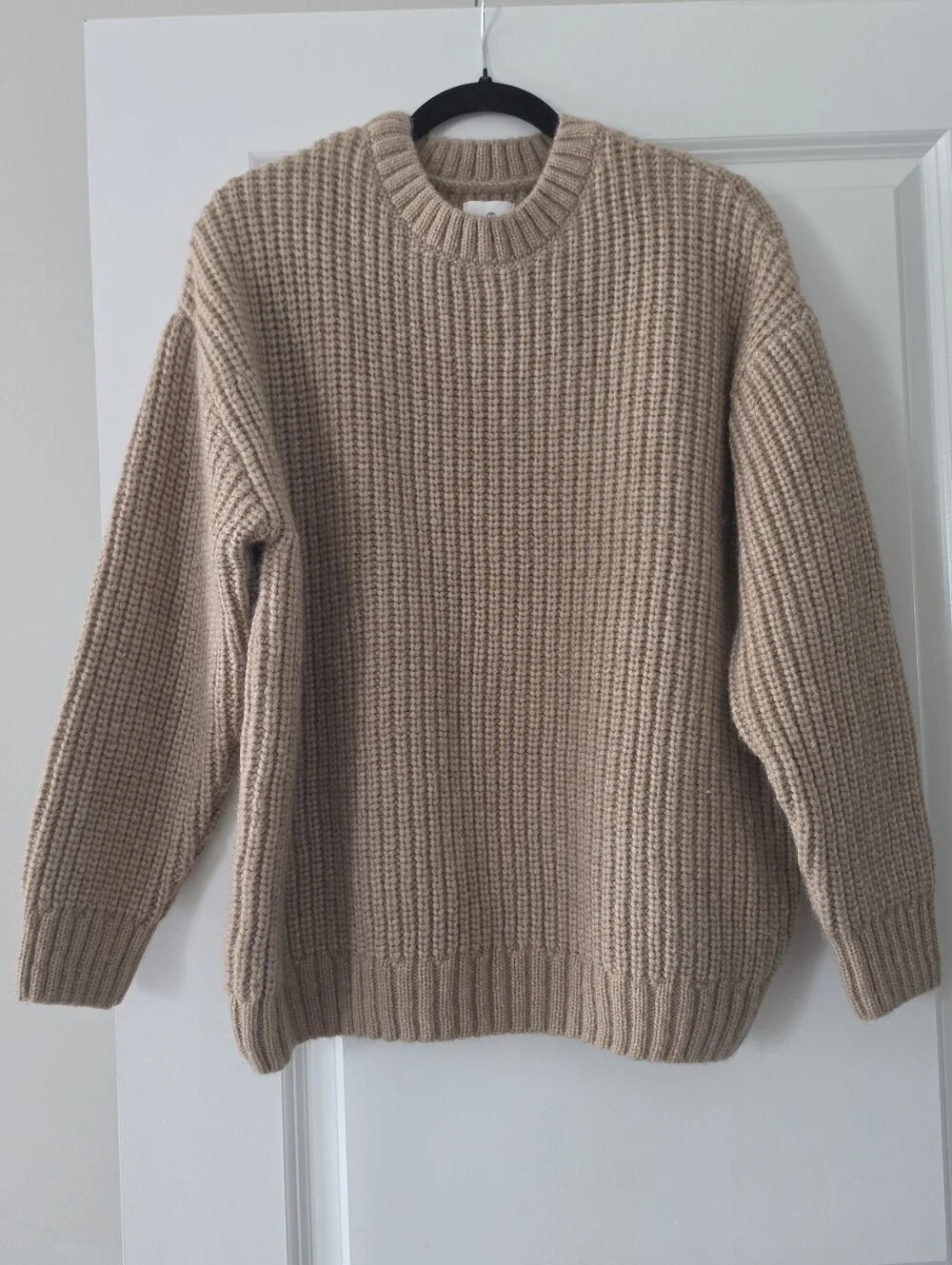 NWOT ANINE BING Sydney Crewneck Sweater XS, Camel, Wool-blend